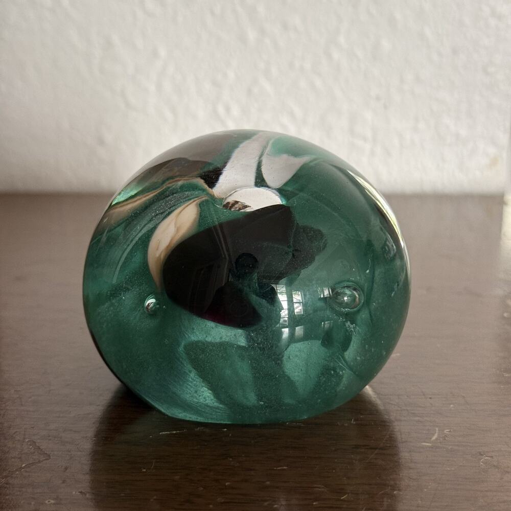 Vintage Sculptured Paperweight Green